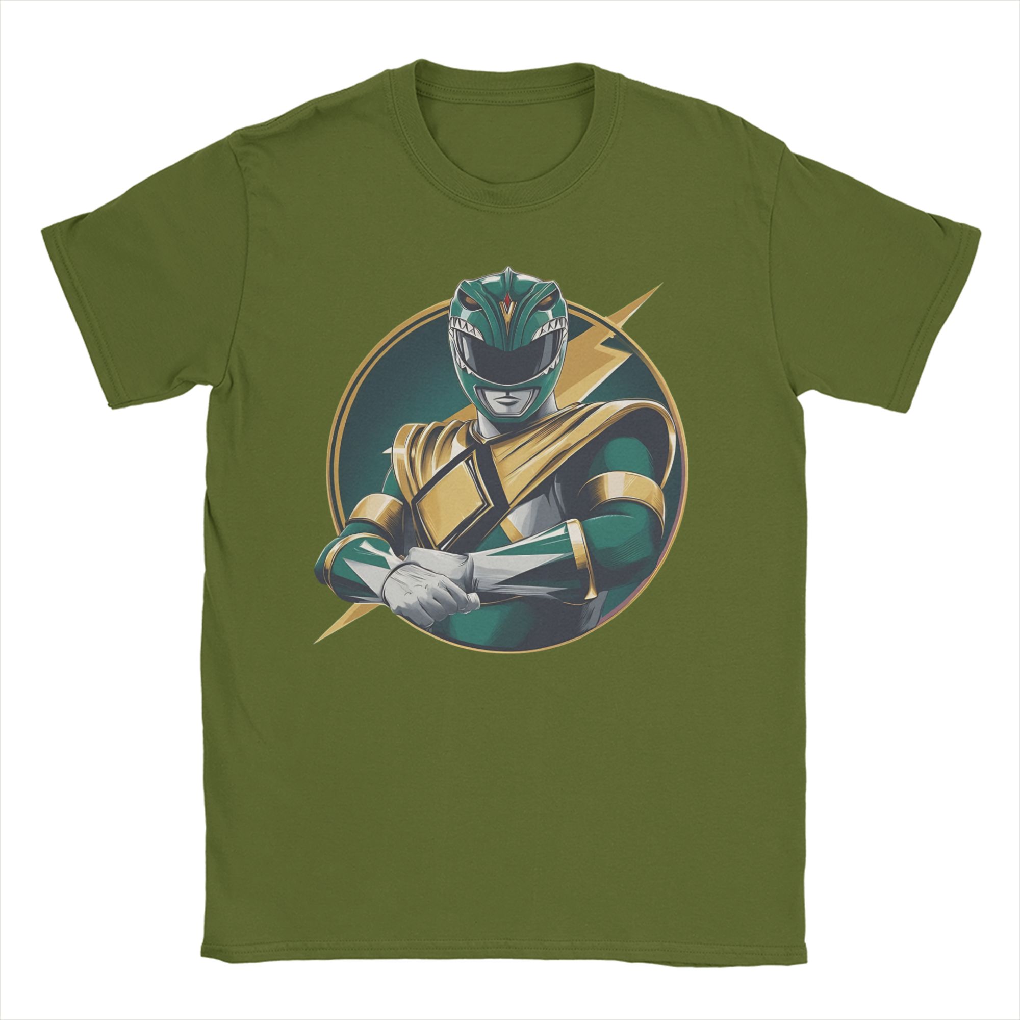 Anime Cosplay Ideas Male - تي شيرت Green Power Rangers للرجال