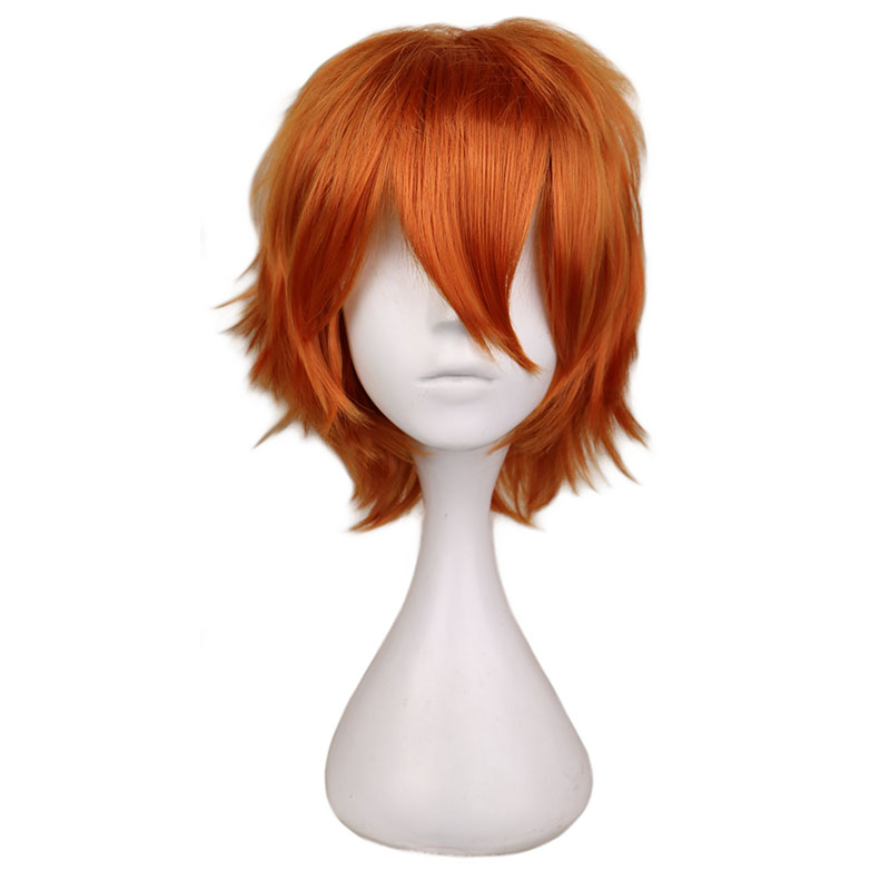 Anime Cosplay Orange Hair - شعر مستعار برتقالي قصير للرجال والنساء
