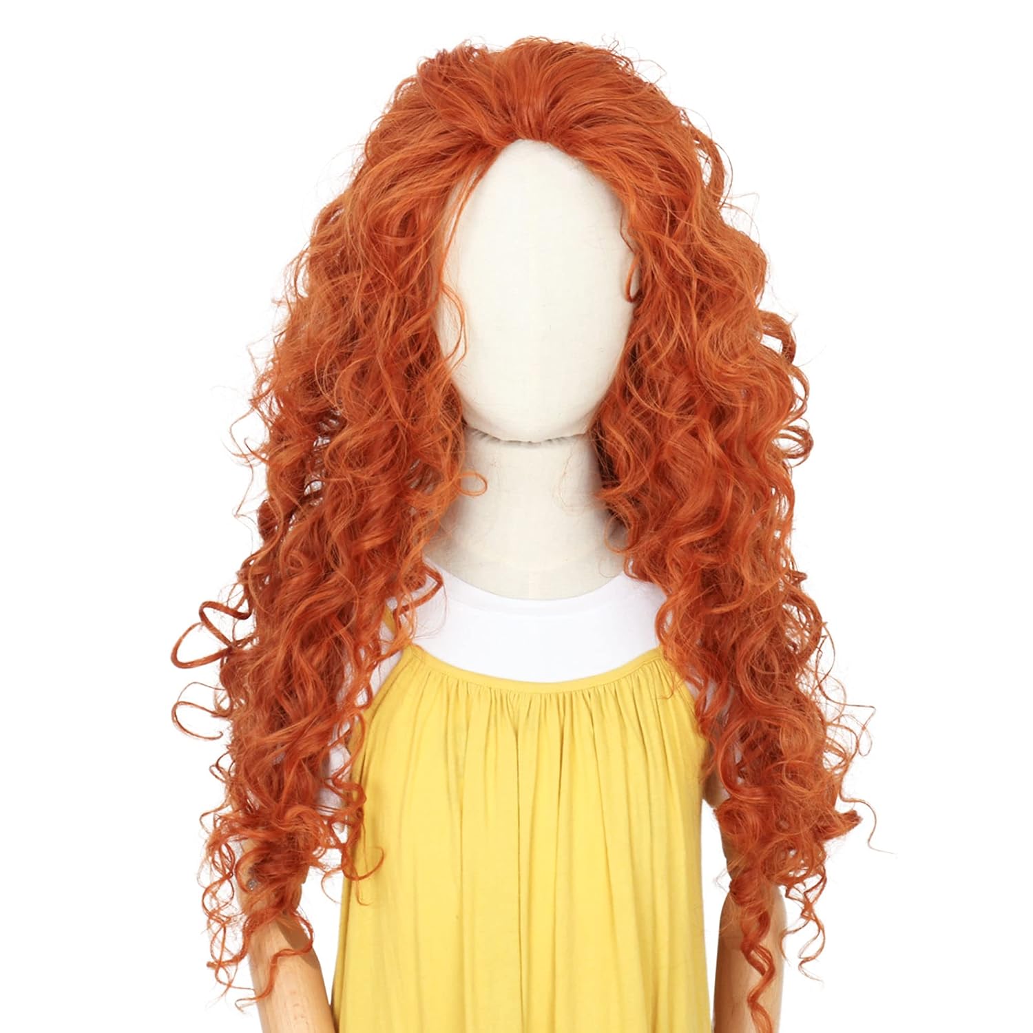 Anime Cosplay Orange Hair - شعر مستعار طويل برتقالي مجعد للتنكر