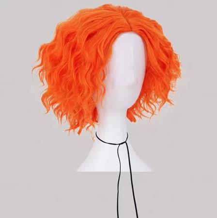شعر مستعار قصير برتقالي مجعد ل - مراجعة Anime Cosplay Orange Hair وسعره