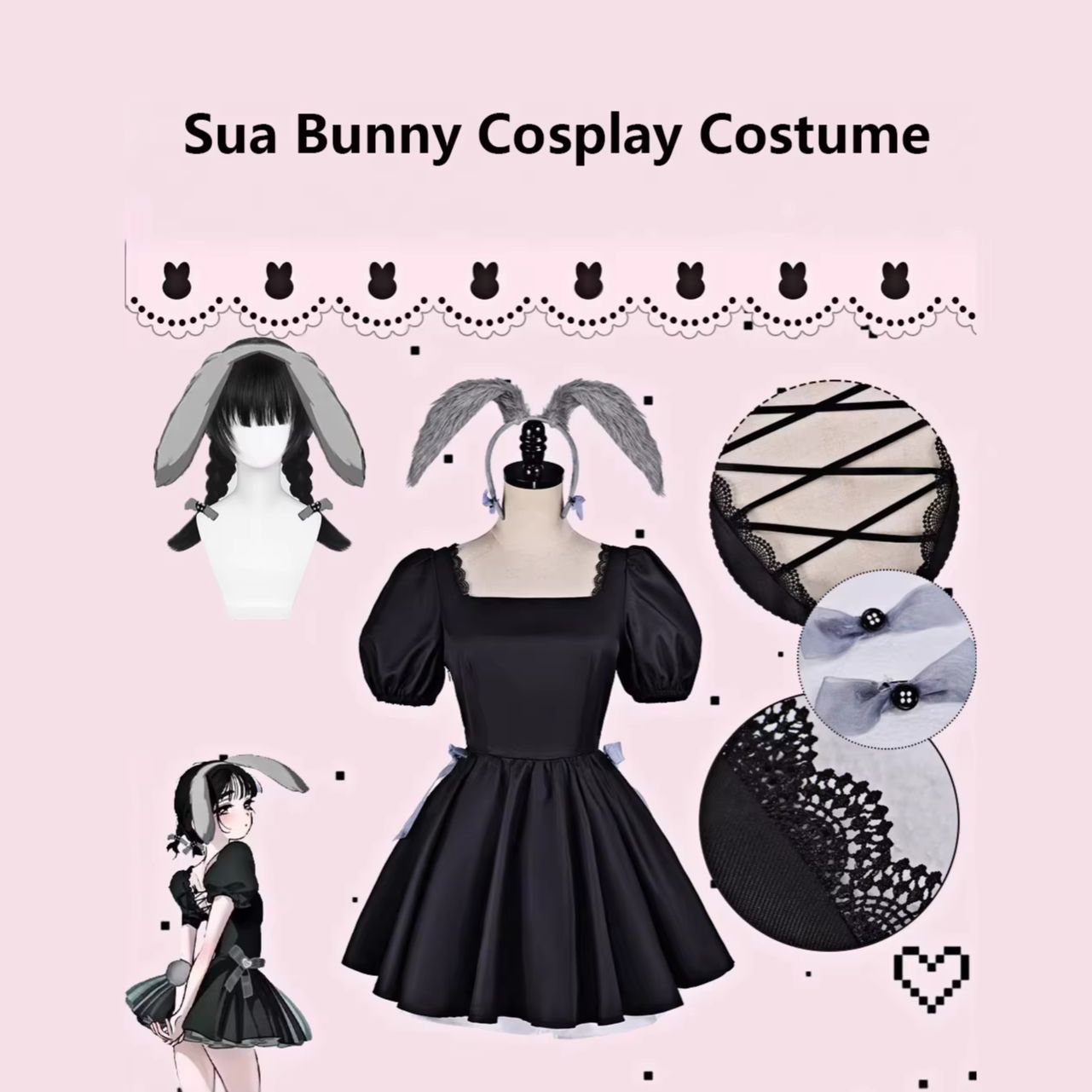 زي تنكري لفتاة الأرنب بأسلوب م - مراجعة Anime Cosplay Black Girl وسعره