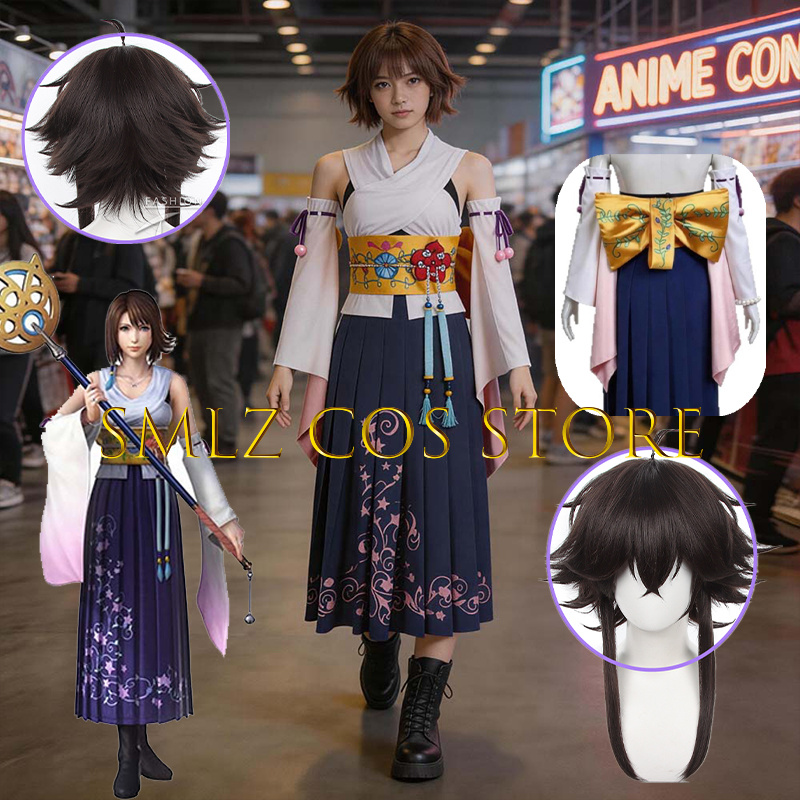 زي تنكري نسائي Smlz FFX يونا م - مراجعة Anime Cosplay Wigs وسعره