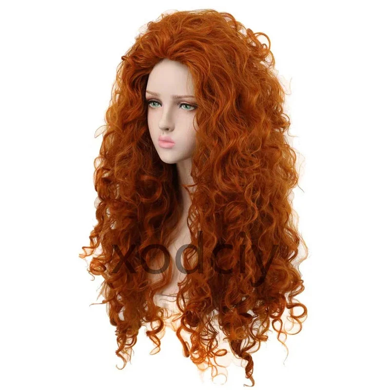 شعر مستعار صناعي طويل مجعد برت - مراجعة Anime Cosplay Orange Hair وسعره